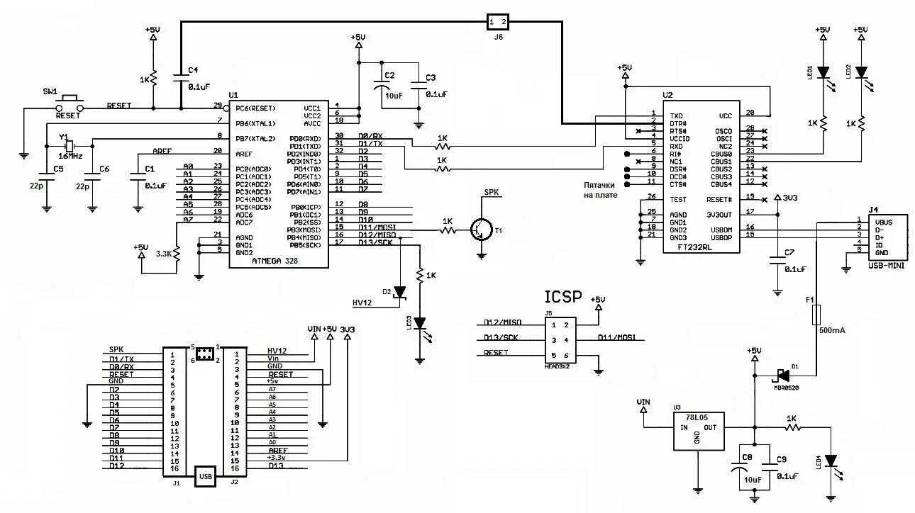 Принципиальная электрическая схема ардуино Arduino nano распиновка, описание, КУПИТЬ. Принципиальная схема, Ардуино, Питани