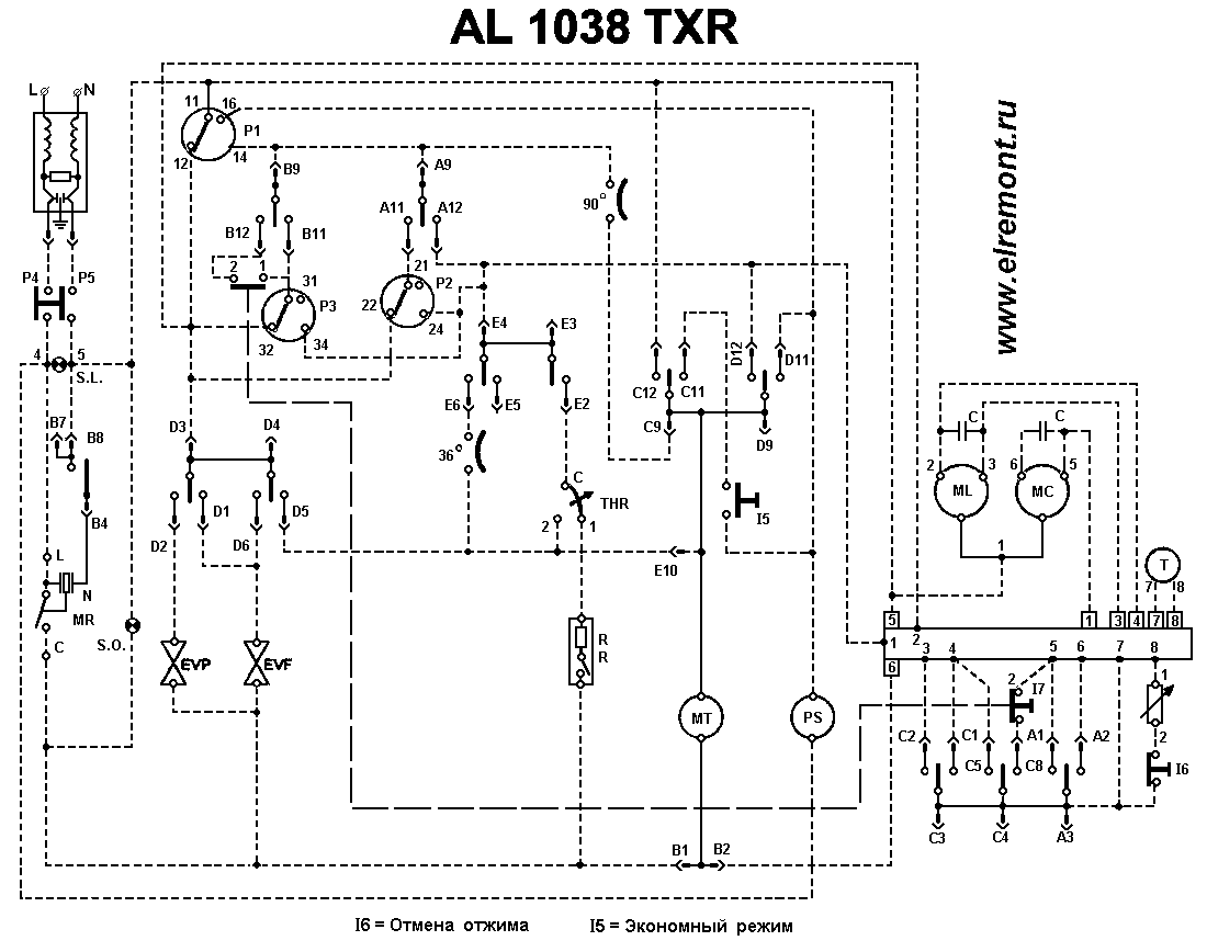 Принципиальная электрическая схема аристон Схемы стиральных машины "Ariston"
