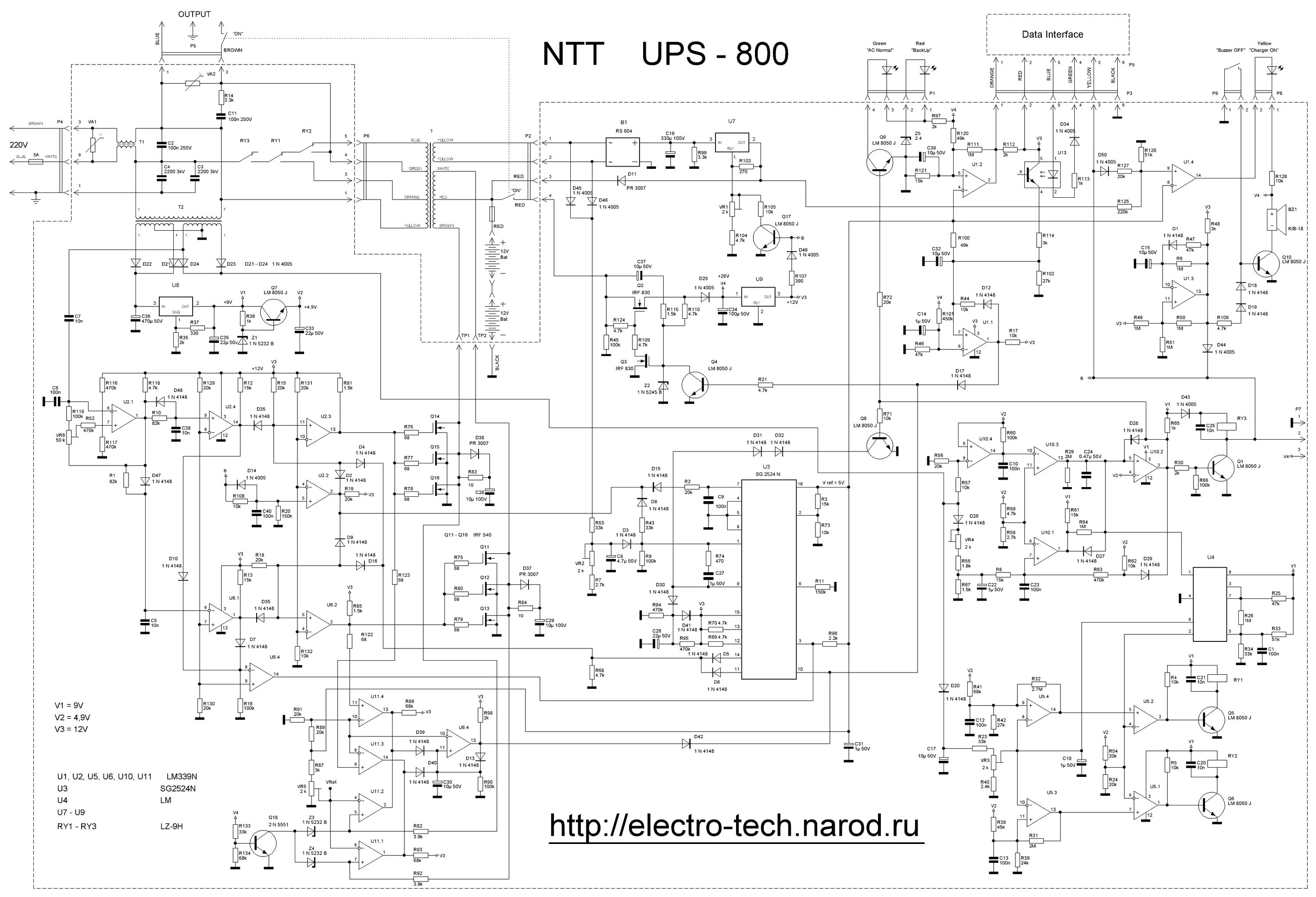 Принципиальная электрическая схема бесперебойника Зарядка из UPS - ATX и UPS - Форум по радиоэлектронике