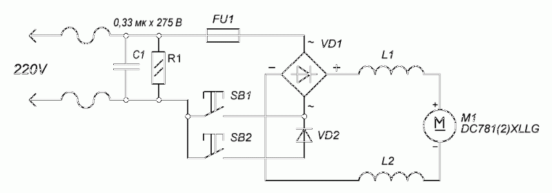 Принципиальная электрическая схема блендера Форум РадиоКот * Просмотр темы - DC двигатель постоянного тока 220v к розетке AC