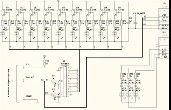 Принципиальная электрическая схема блока индикаторов фг8084 Схема вак