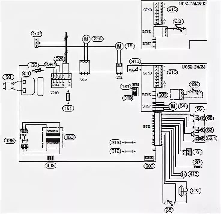 Принципиальная электрическая схема buderus st 7.2 k Конструкция и компоненты котла Buderus Logamax U052/054