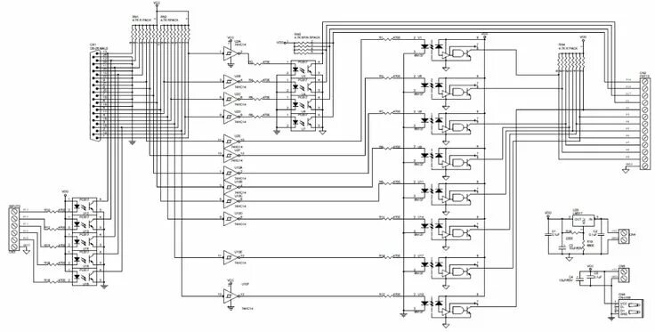 Принципиальная электрическая схема чпу Optically Isolated LPT Breakout Board for CNC & Routers - Electronics-Lab.com Br