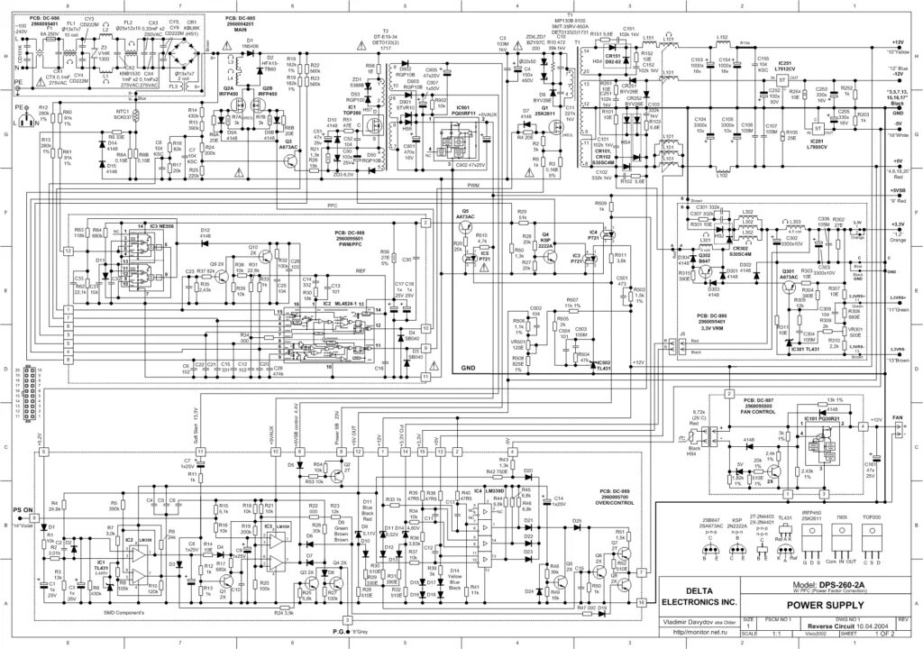 Принципиальная электрическая схема cmu sp1200 Cхемы компьютерных блоков питания ATX - Diodnik Электронная схема, Схемотехника,