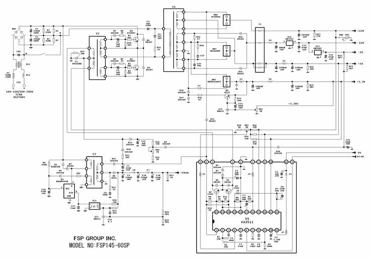 Принципиальная электрическая схема cmu sp1200 FSP145-60SP Electronics basics, Electronics circuit, Atx