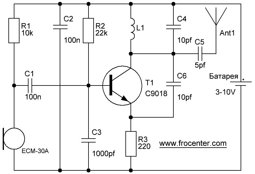 Принципиальная электрическая схема для начинающих Схема радио жучка на одном транзисторе - FROLOV TECHNOLOGY