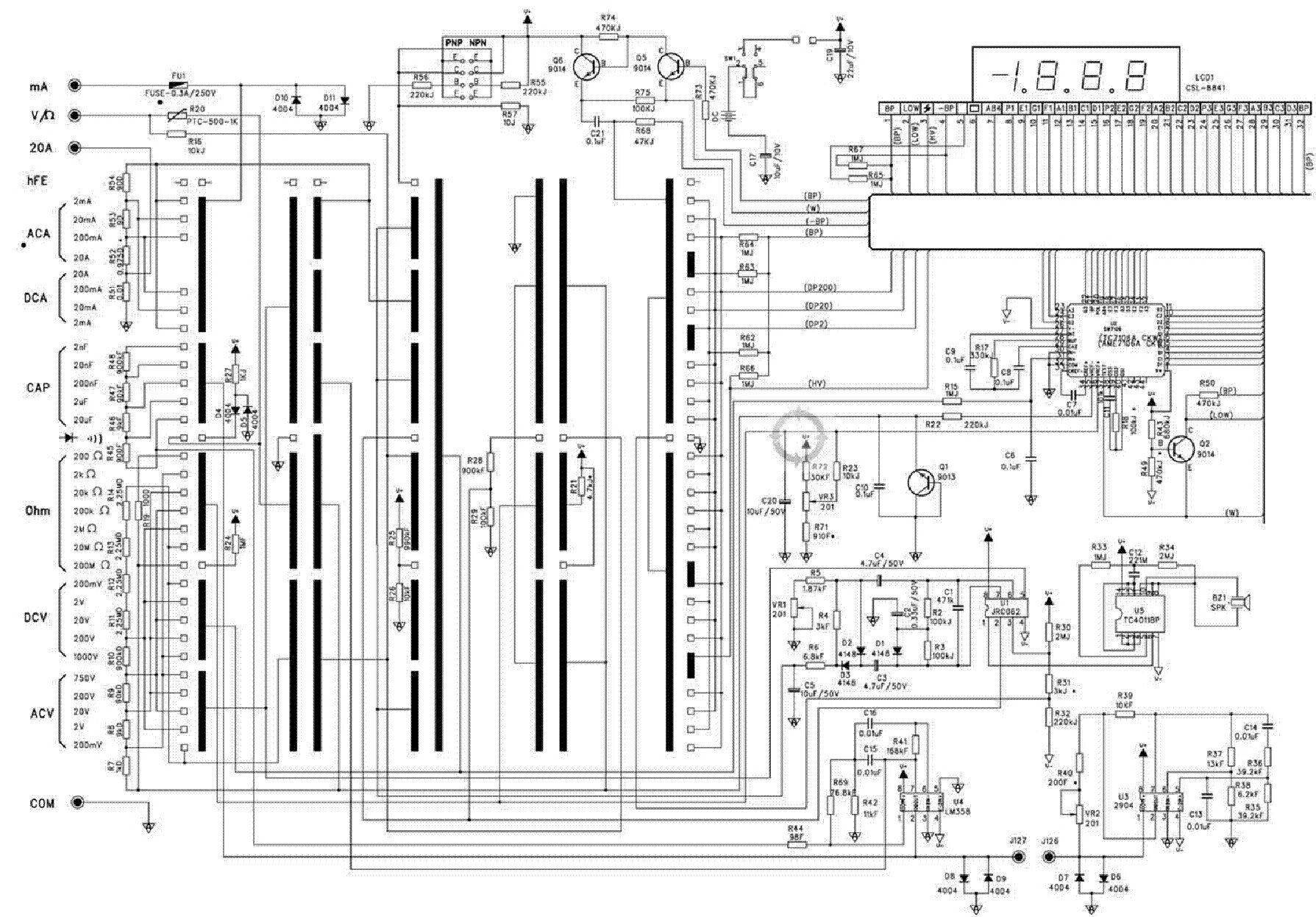 Принципиальная электрическая схема dt9205a MULTIMETER F4313 USSR Service Manual download, schematics, eeprom, repair info f