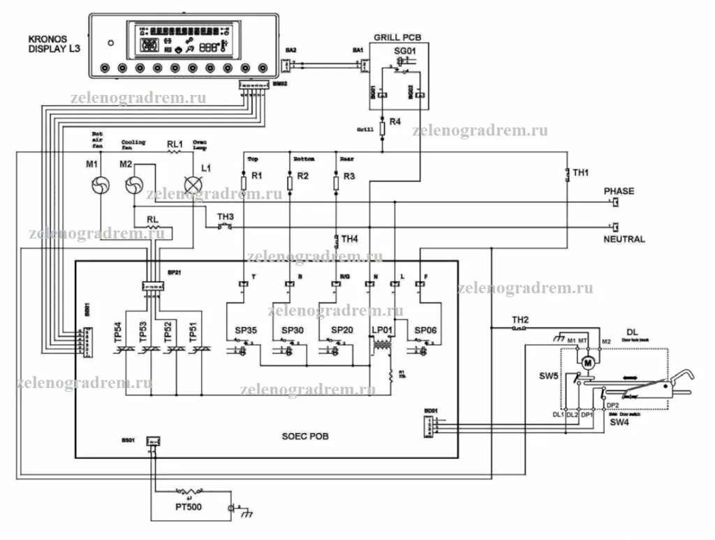Принципиальная электрическая схема духового шкафа схема духовых шкафов с пиролизом Ремонт стиральных машин в Зеленограде