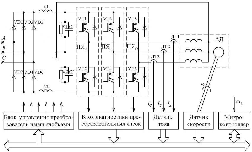 Принципиальная электрическая схема двигателя ЧАСТОТНЫЙ ПРЕОБРАЗОВАТЕЛЬ: ЧТО ЭТО ТАКОЕ?