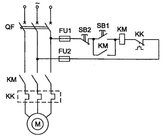 Принципиальная электрическая схема двигателя Схема пуска асинхронного двигателя. Управление и способы запуска