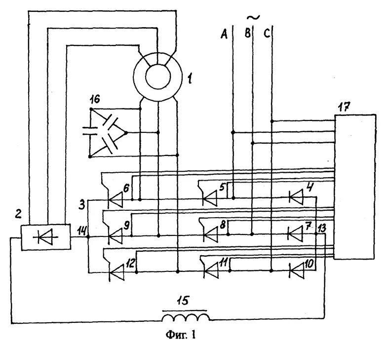 Принципиальная электрическая схема электропривода постоянного тока ЭЛЕКТРОПРИВОД ПЕРЕМЕННОГО ТОКА. Российский патент 2004 года RU 2237344 C2. Изобр