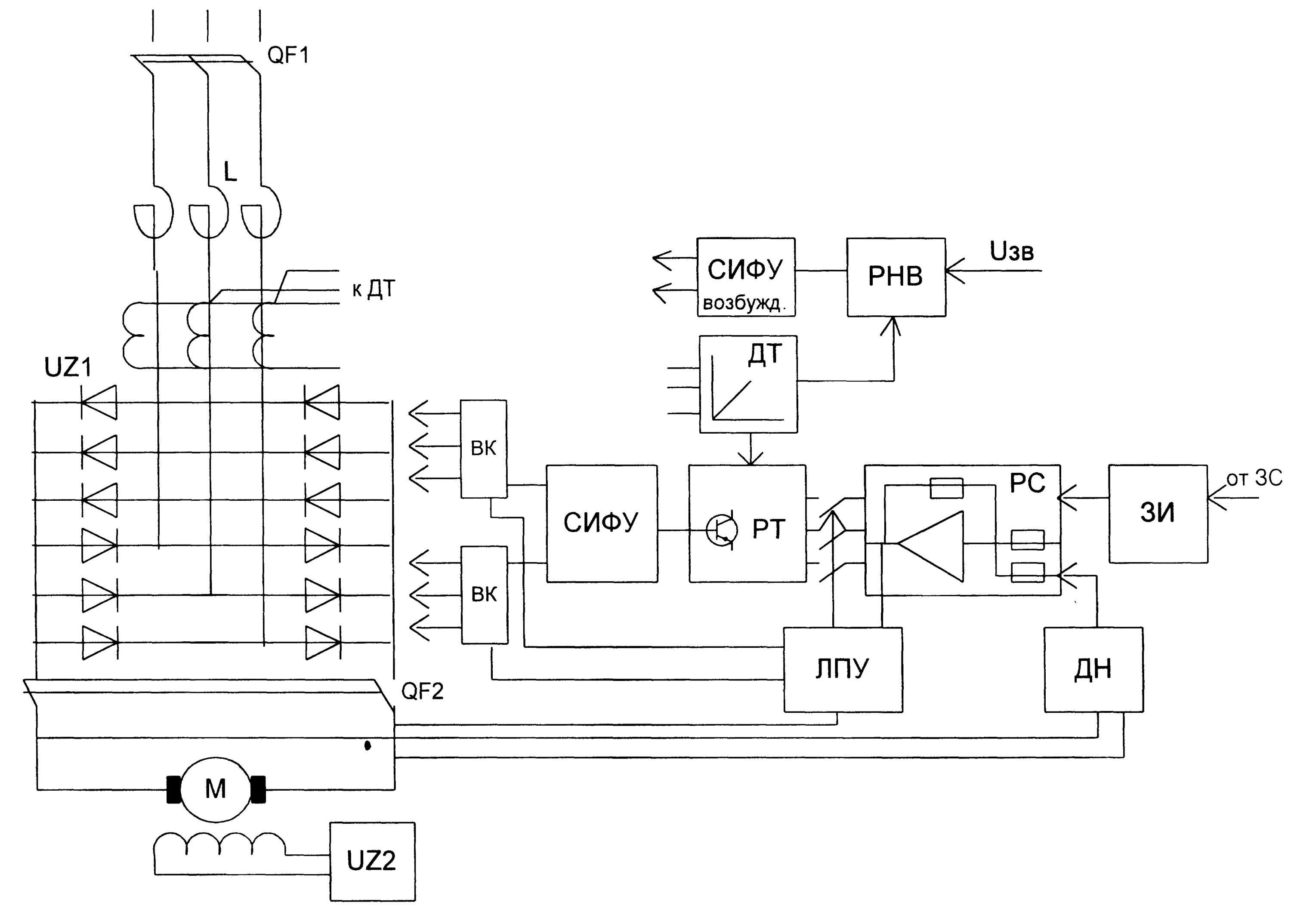 Принципиальная электрическая схема электропривода постоянного тока Электропривод постоянного тока механизмов крана с магнитным контроллером