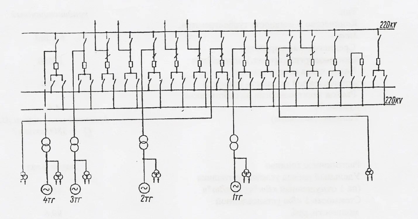 Принципиальная электрическая схема электростанции Основные технические характеристики электростанции