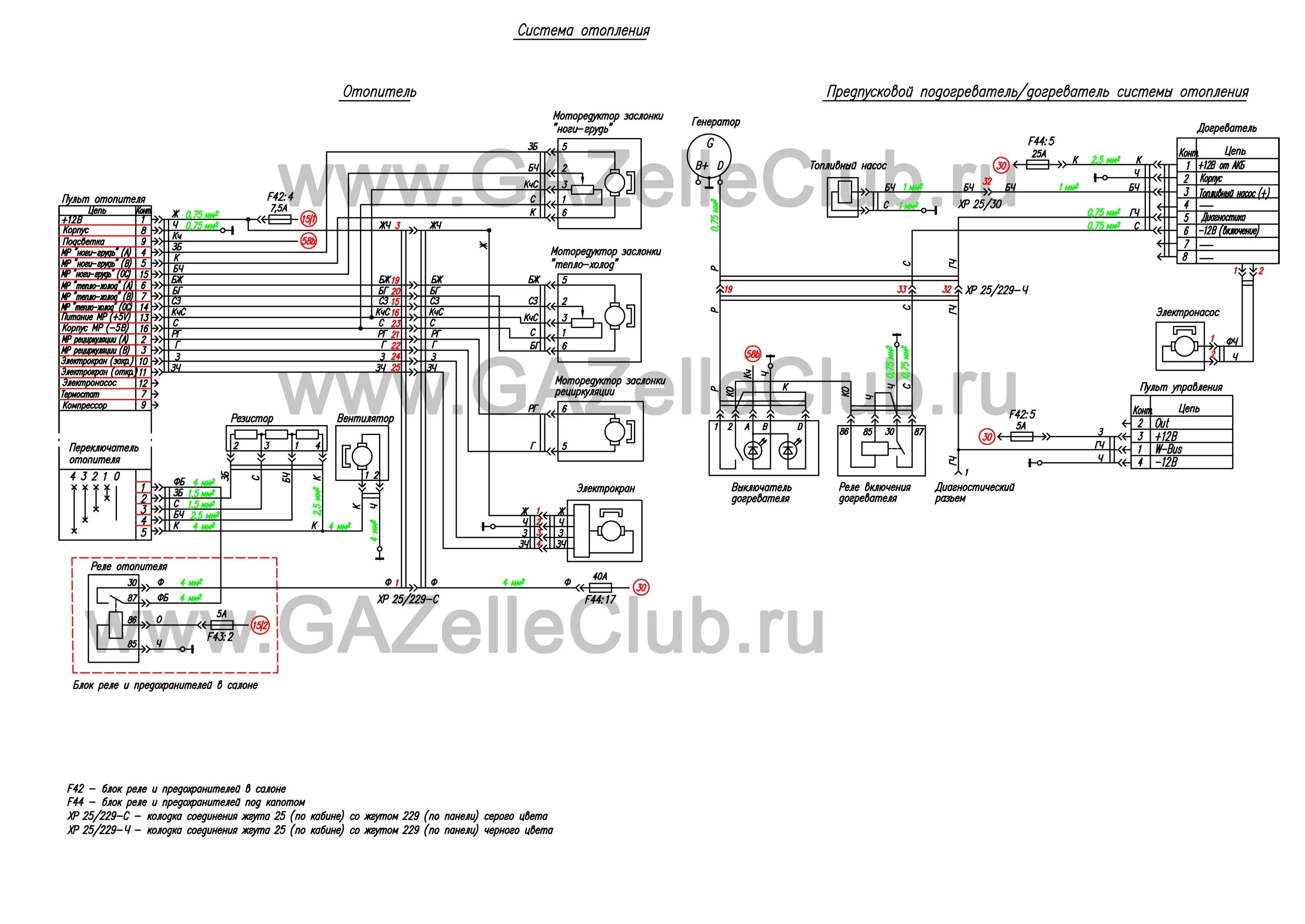 Принципиальная электрическая схема газель некст Схема отопителя ГАЗель Некст - Клуб Газелистов России