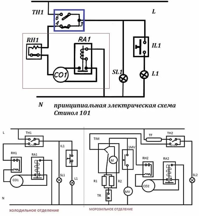 Принципиальная электрическая схема холодильника индезит Электрическая схема холодильника: устройство и принцип работы бытовых холодильни