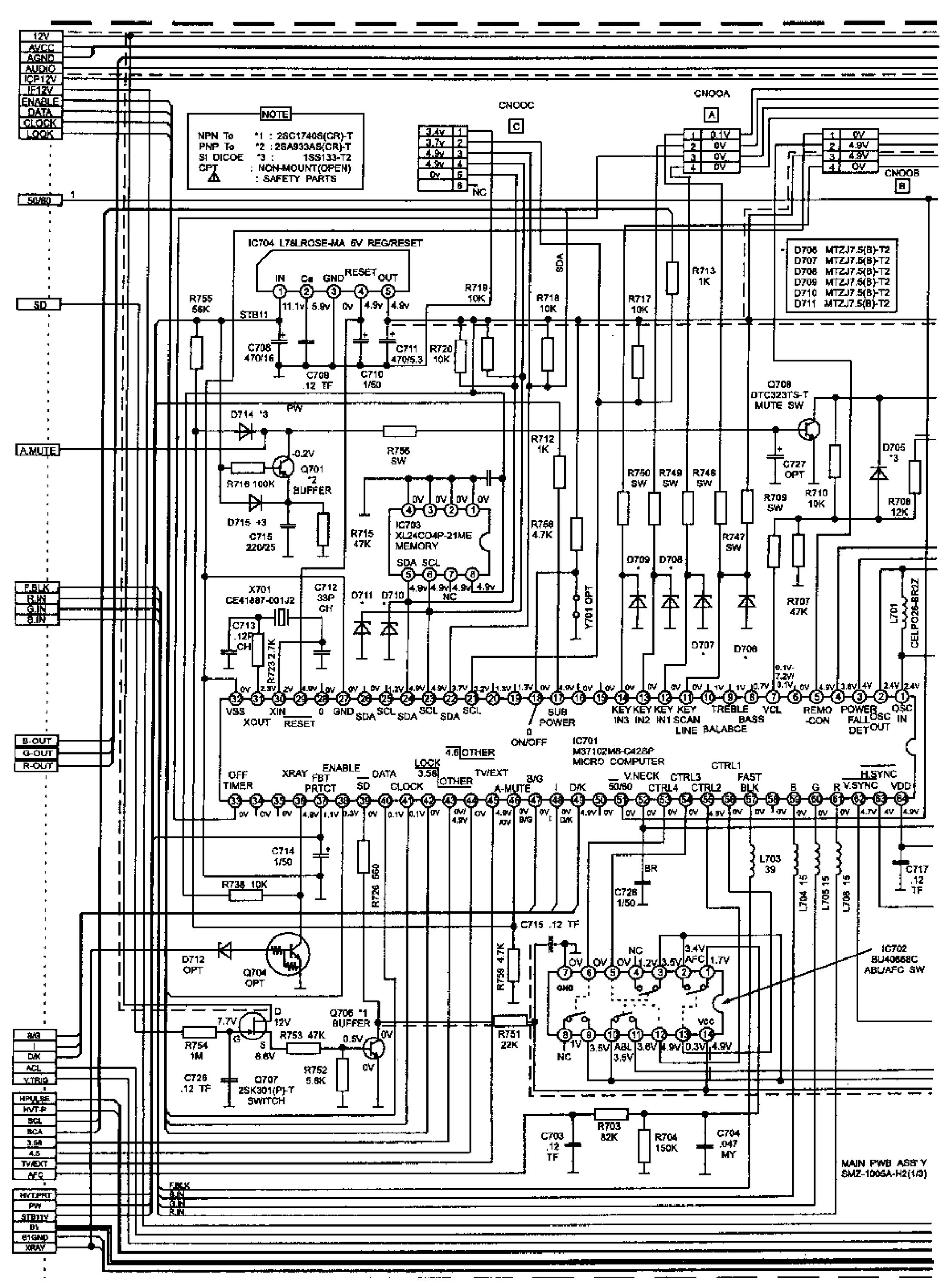 Принципиальная электрическая схема jvc JVC 20AV21TE - Service Manual Immediate Download