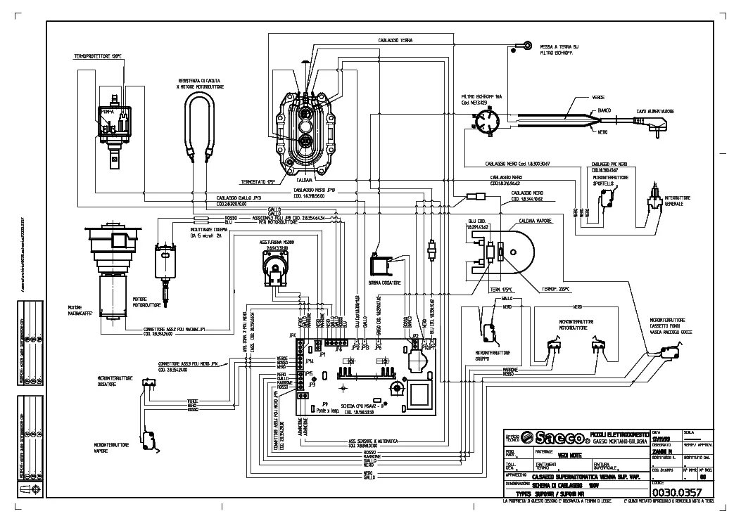 Принципиальная электрическая схема кофемашины SAECO VIENNA Service Manual download, schematics, eeprom, repair info for electr