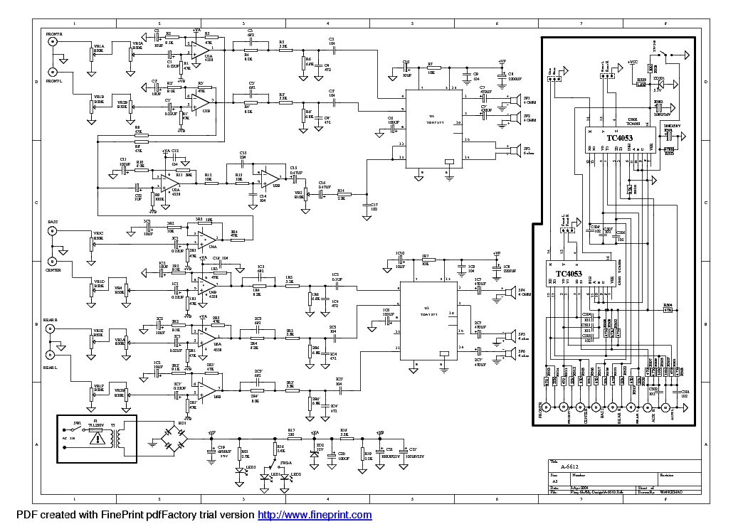 Принципиальная электрическая схема колонки MICROLAB A-6612 Service Manual download, schematics, eeprom, repair info for ele