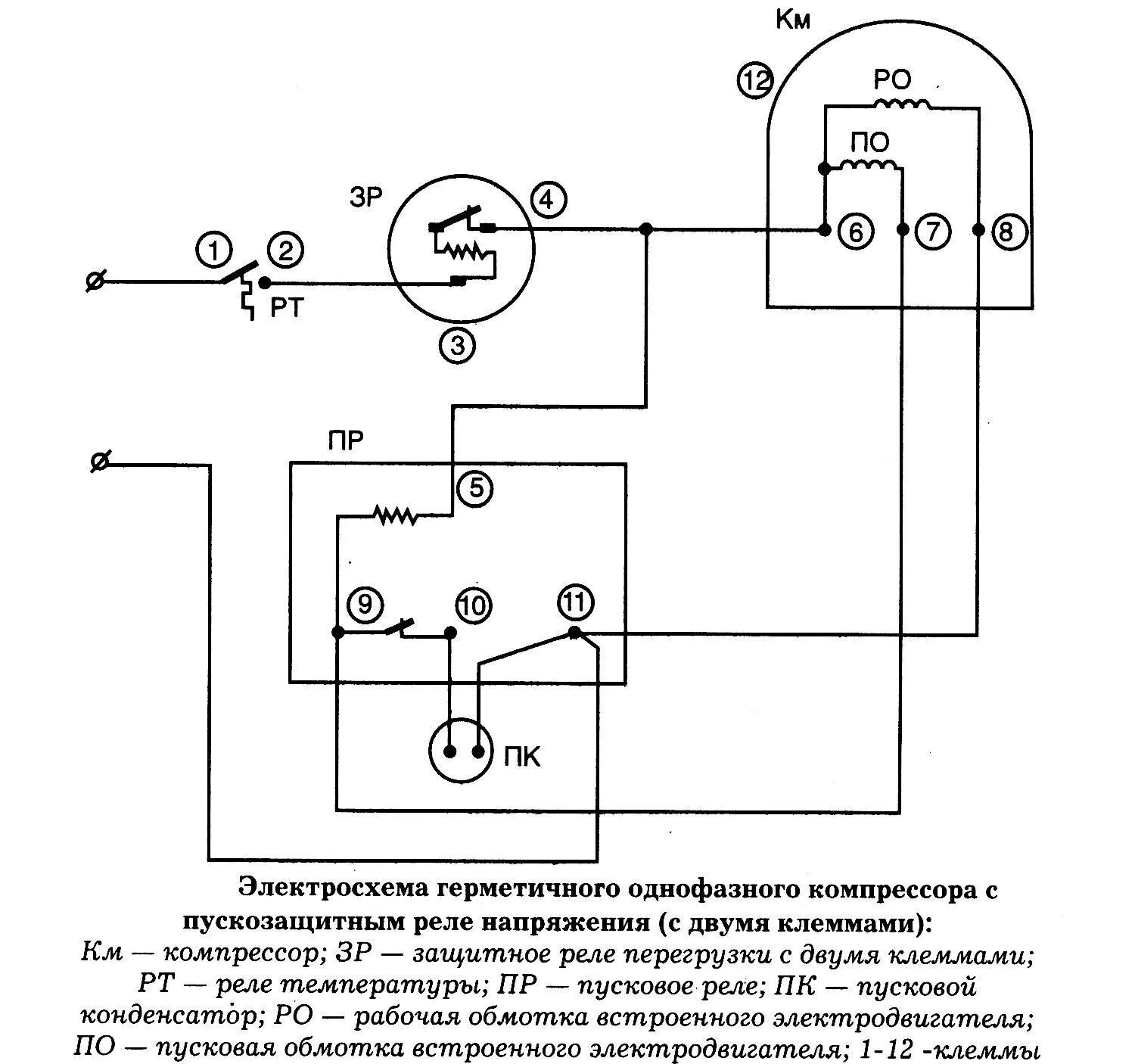 Принципиальная электрическая схема компрессоров Электрические схемы герметичного компрессора - УКЦ