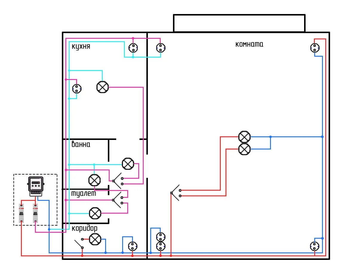 Принципиальная электрическая схема квартиры План электрики для кухни поэтапно