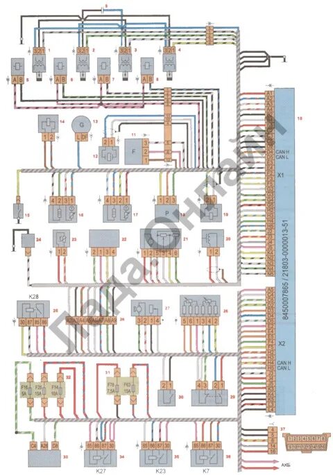 Принципиальная электрическая схема лада веста 8450007865 Контроллер системы управления двигателем LADA Запчасти на DRIVE2