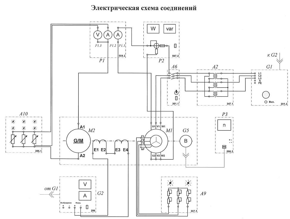 Принципиальная электрическая схема ледогенератора Описание электрической схемы соединений. Определение рабочих характеристик I=f(P