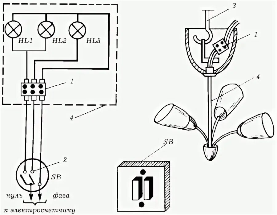 Принципиальная электрическая схема люстры Ответы Mail.ru: На выключатель идет 3 провода, из потолка торчит 3 провода, на л
