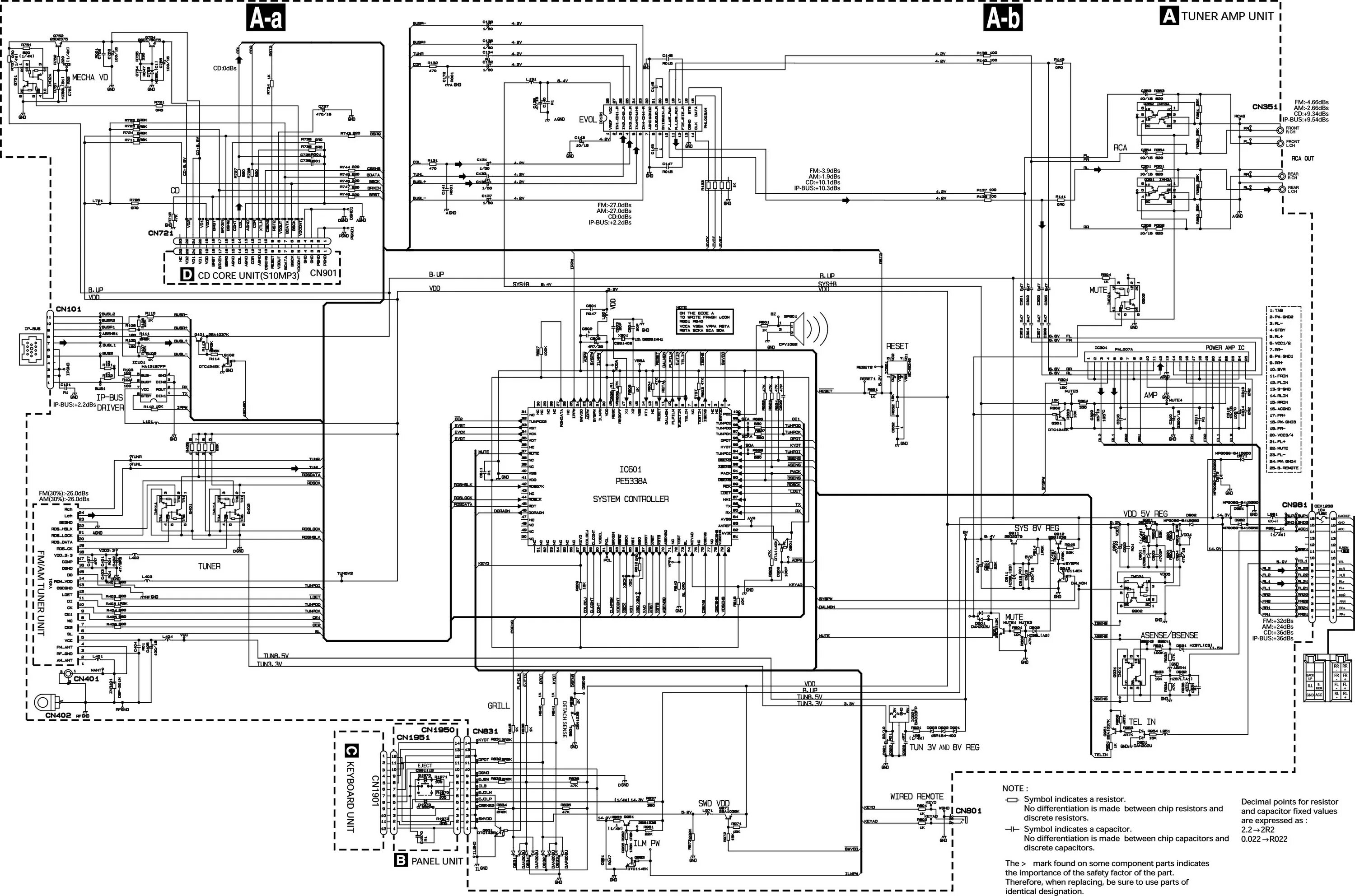 Принципиальная электрическая схема магнитолы Автомобильный CD-ресивер Pioneer DEH-P3500MP. Основные особенности и параметры C