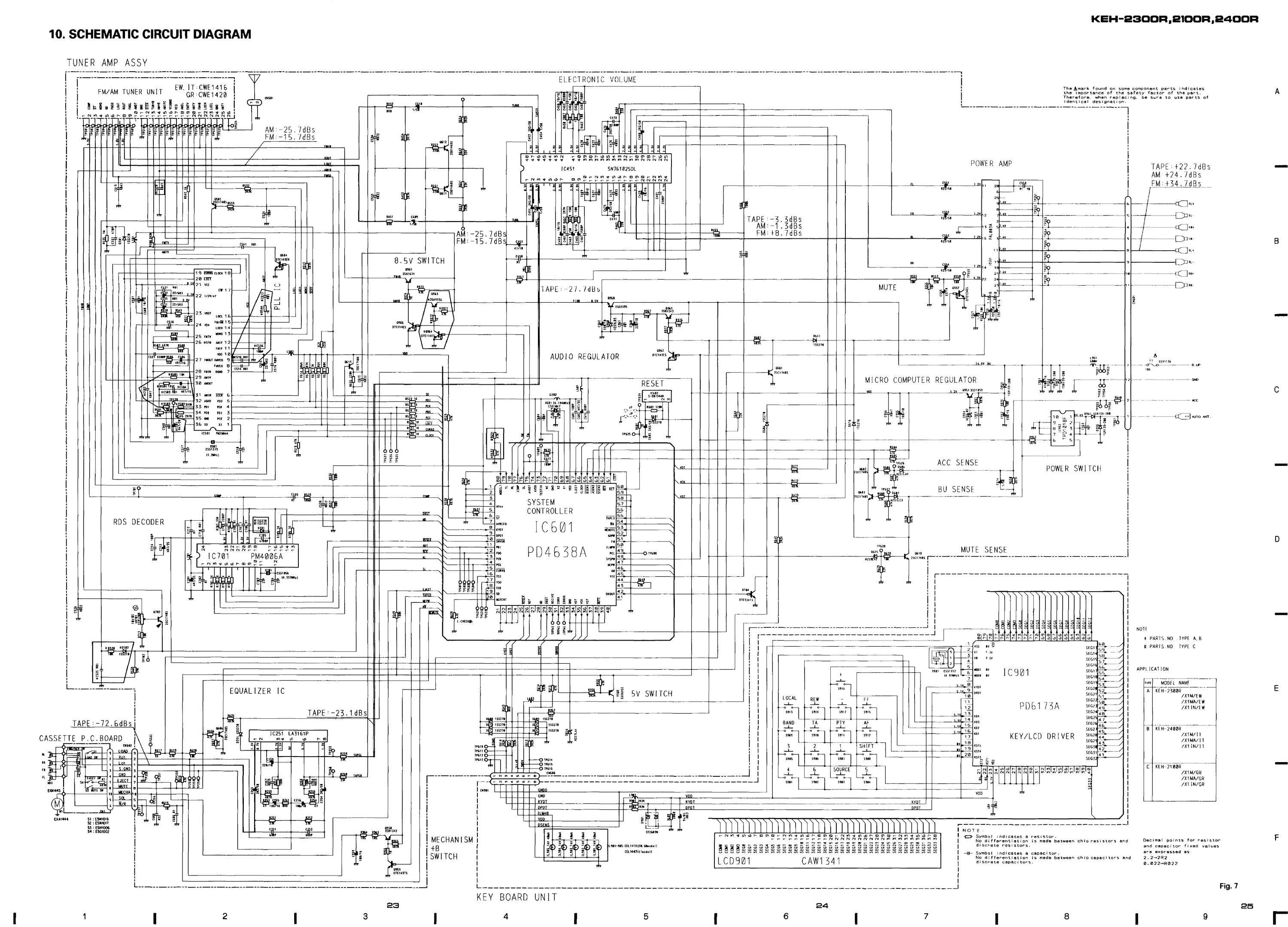 Принципиальная электрическая схема магнитолы keh 3900r PIONEER KEH-3930R,3900R Service Manual download, schematics, eeprom, repair info