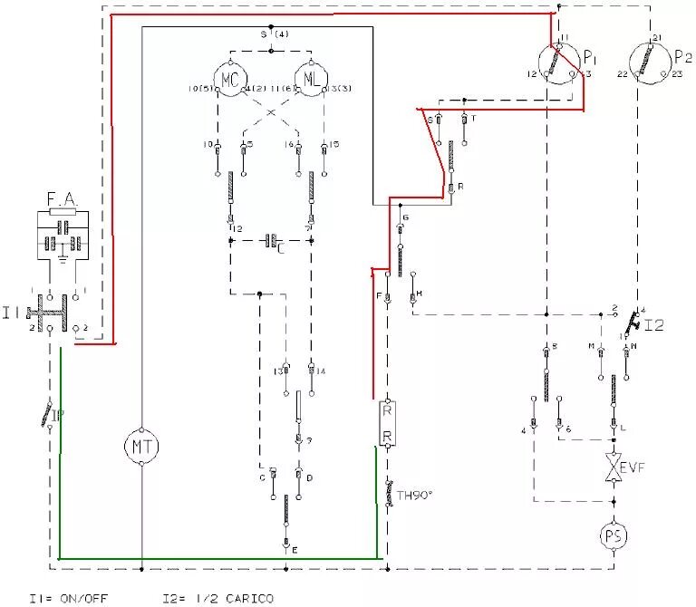 Принципиальная электрическая схема машины индезит Indesit 461W Mosógépben hideg marad a víz Elektrotanya