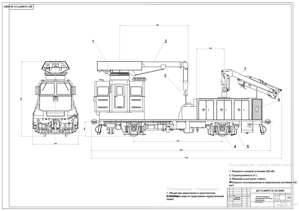 Принципиальная электрическая схема мотовоза мпт 4 Общий вид мотовоза погрузочно-транспортного (МПТ-4) с установленным манипуляторо