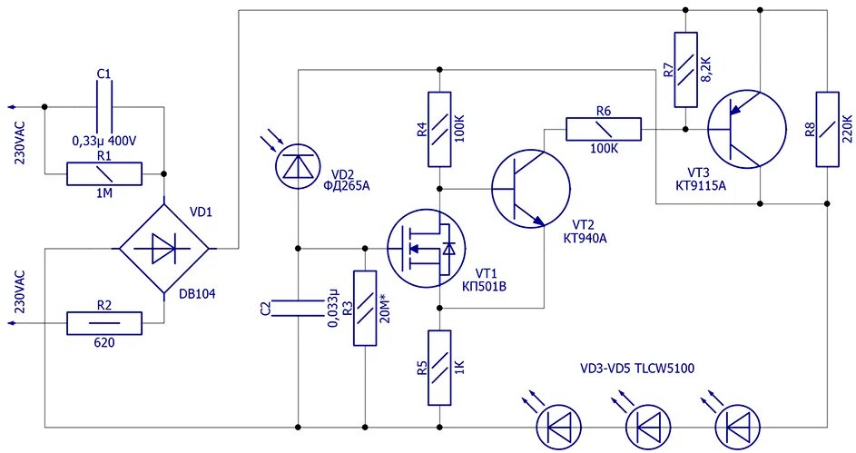 Принципиальная электрическая схема ночника cz 1чижик Автоматический Светодиодный Ночник PRACTICAL ELECTRONICS Дзен