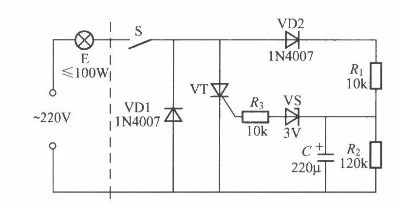 Принципиальная электрическая схема ночника cz 1чижик 白 炽 灯 延 寿 开 关 电 路(3)-灯 光 控 制-维 库 电 子 市 场 网
