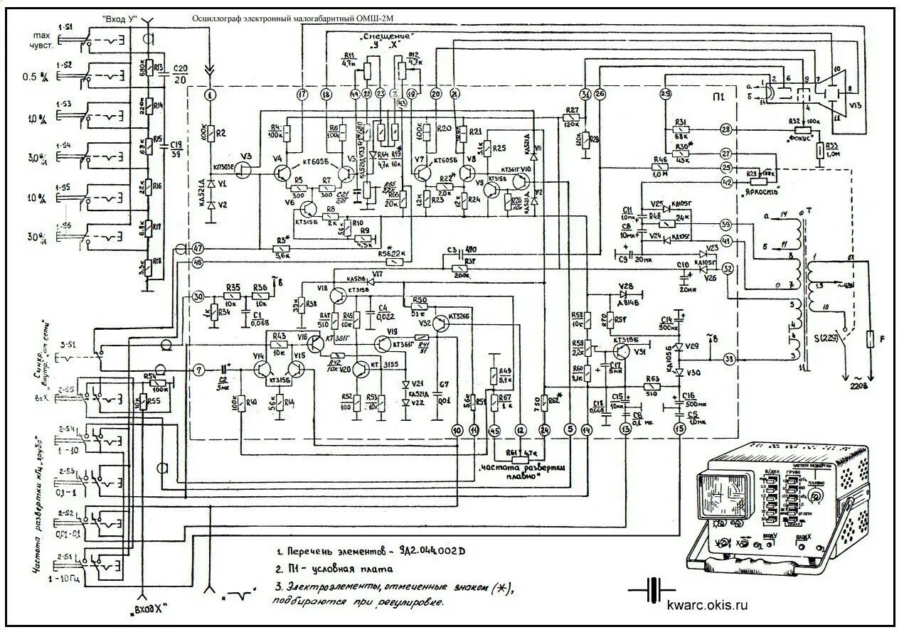 Принципиальная электрическая схема осциллографа Картинки ТЕХНИЧЕСКОЕ ОПИСАНИЕ ОСЦИЛЛОГРАФА