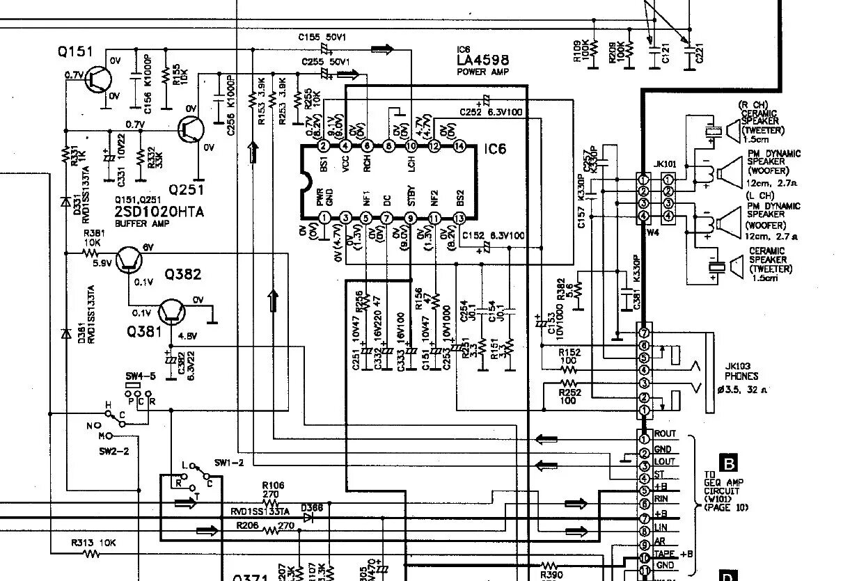 Принципиальная электрическая схема panasonic Сделать усилитель звука из panasonic rx ct 870? - Хабр Q&A