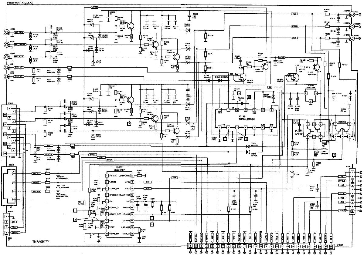 Принципиальная электрическая схема panasonic PANASONIC TX-D1F72 SCH Service Manual download, schematics, eeprom, repair info 