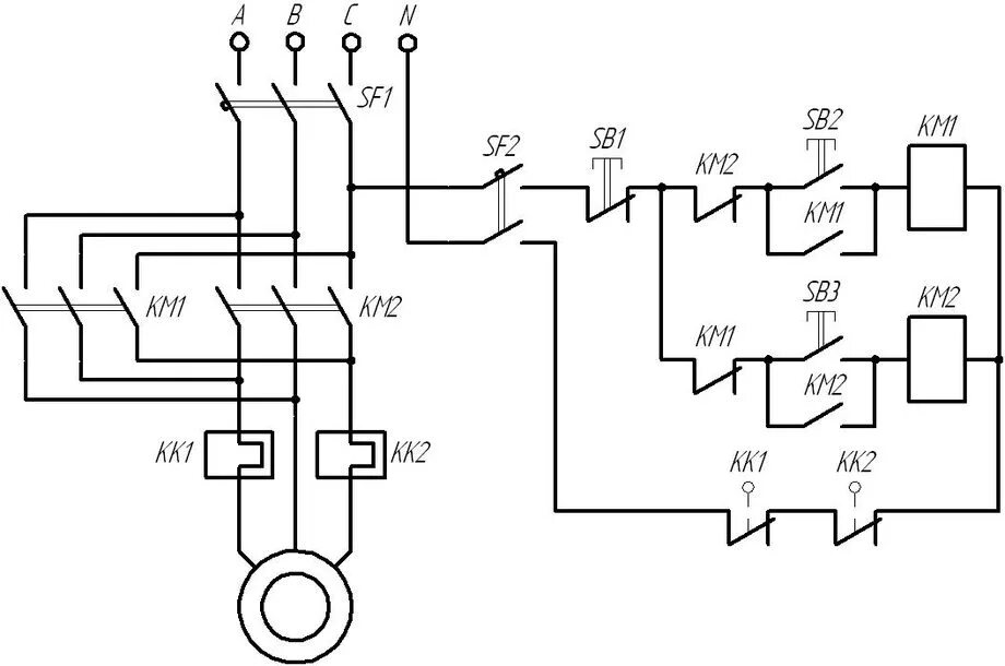 Принципиальная электрическая схема подключения электродвигателя Запуск асинхронных электродвигателей