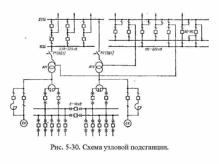 Принципиальная электрическая схема подстанции Схемы электрических станций и подстанций