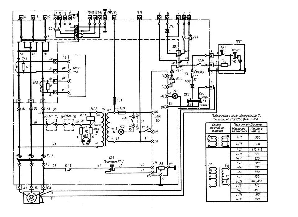 Принципиальная электрическая схема пускателя С.Д. Баранов Взрывобезопасные пускатели - Стр 2