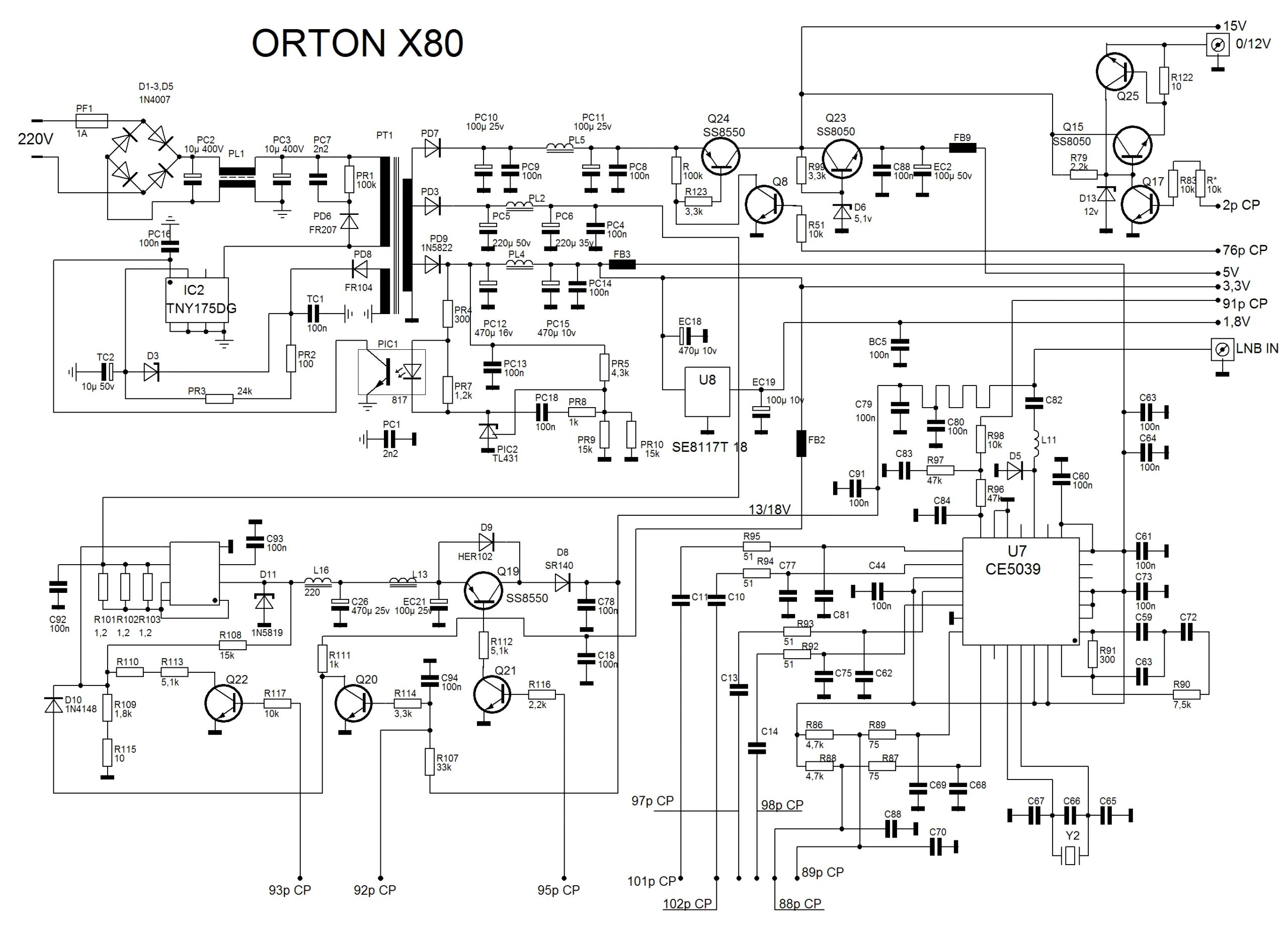 Принципиальная электрическая схема ресивера фотоэлемента orion genius ortonX80-shema-resivera-Vol1 - РадиоСхема