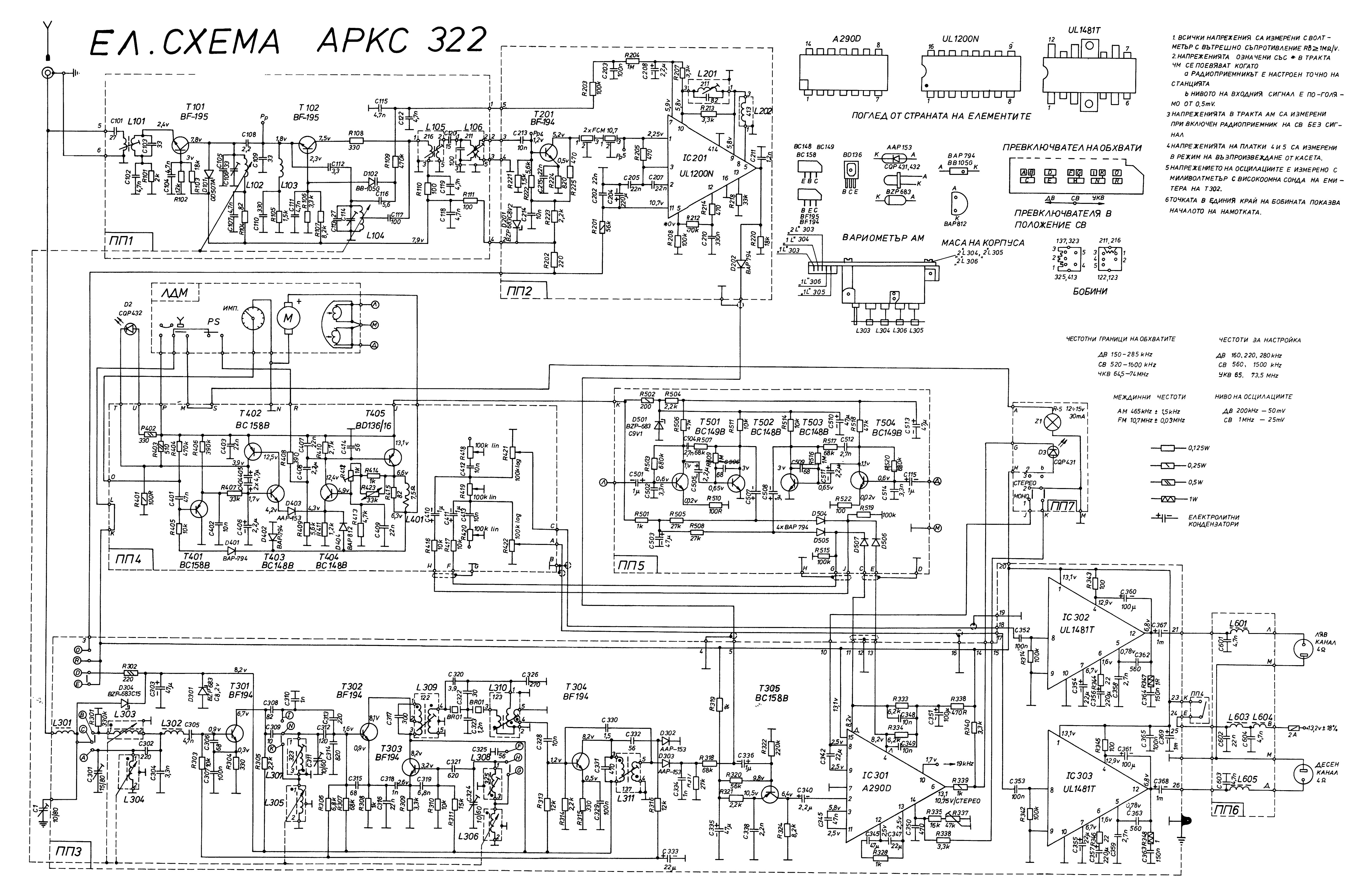 Принципиальная электрическая схема селена 216 KN34PC - UNITRA MK 232