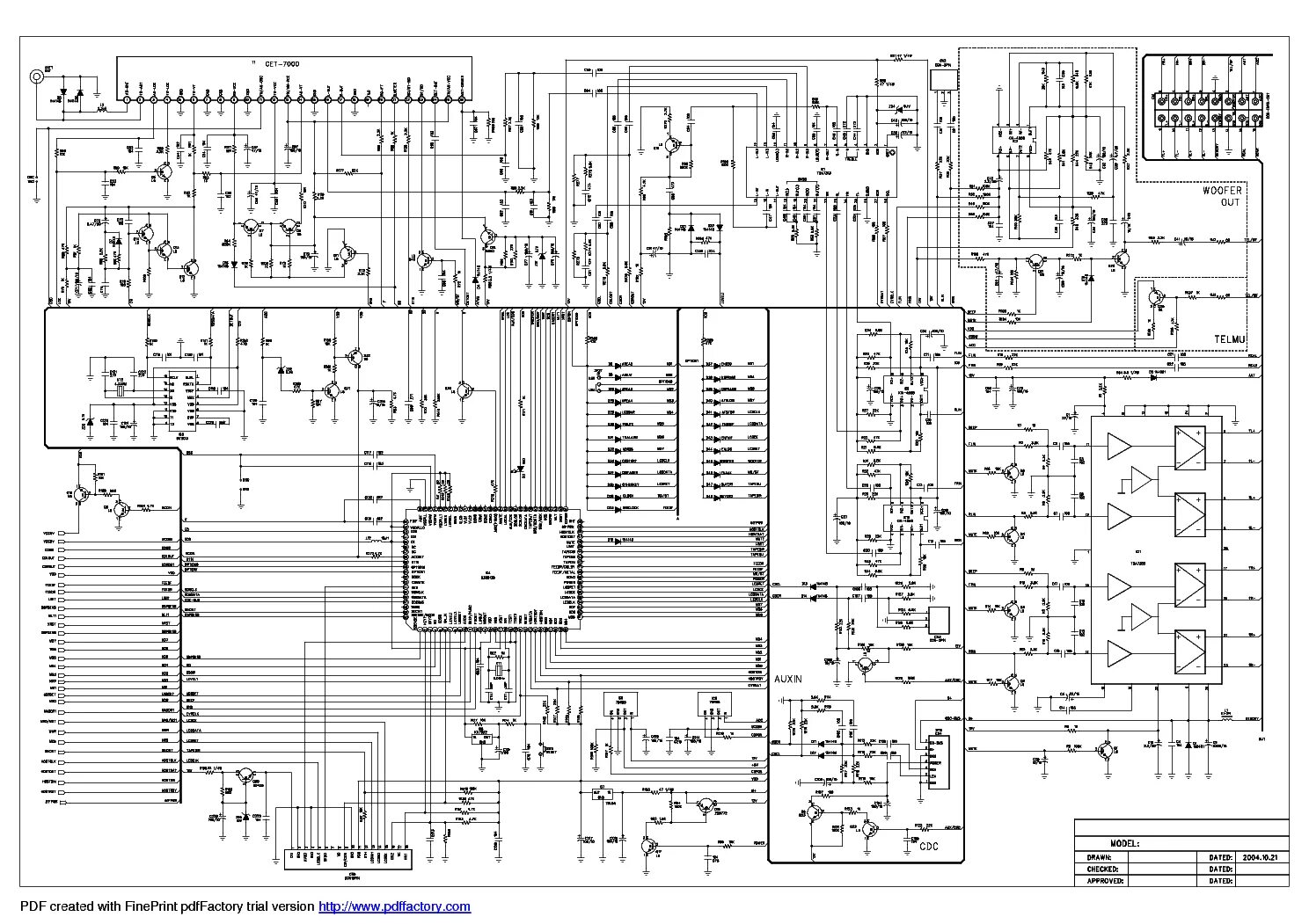 Принципиальная электрическая схема штатной автомагнитолы ителма HYUNDAI H-CDM8043 SCH Service Manual download, schematics, eeprom, repair info f