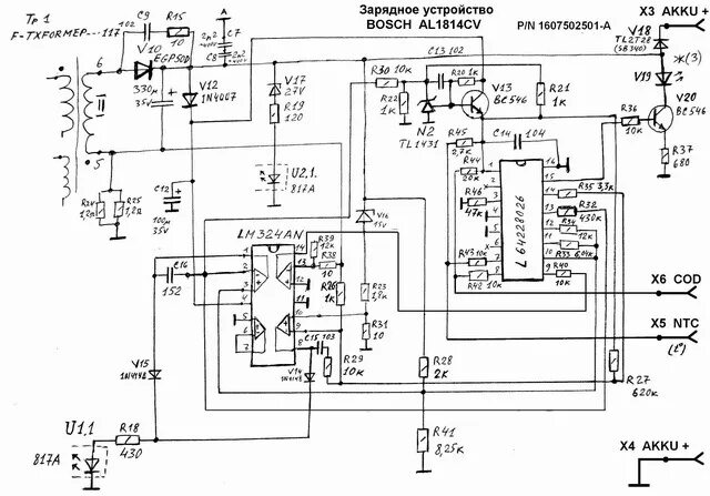 Принципиальная электрическая схема шуруповерта Зарядное bosh al1814cv ремонт. Совет нужен - Сообщество "Электронные Поделки" на