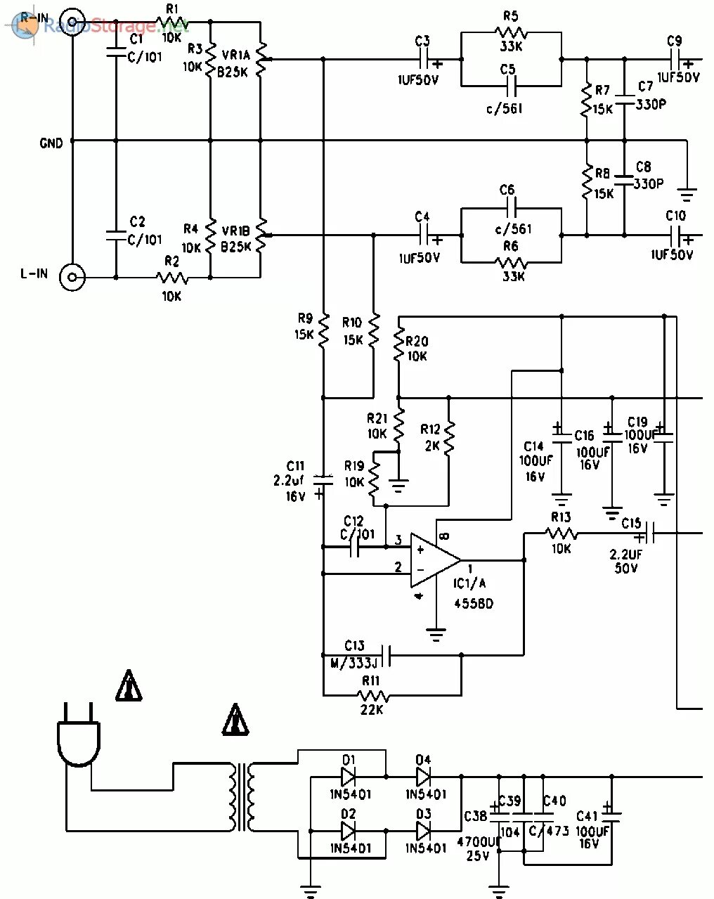 Принципиальная электрическая схема sp j10 GENIUS SW-G106, принципиальная схема активной АС