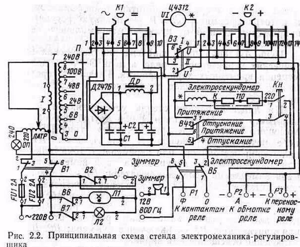 Принципиальная электрическая схема стенда Дорога в пустынях Прикаспия: ЖД Профессия Электромеханик