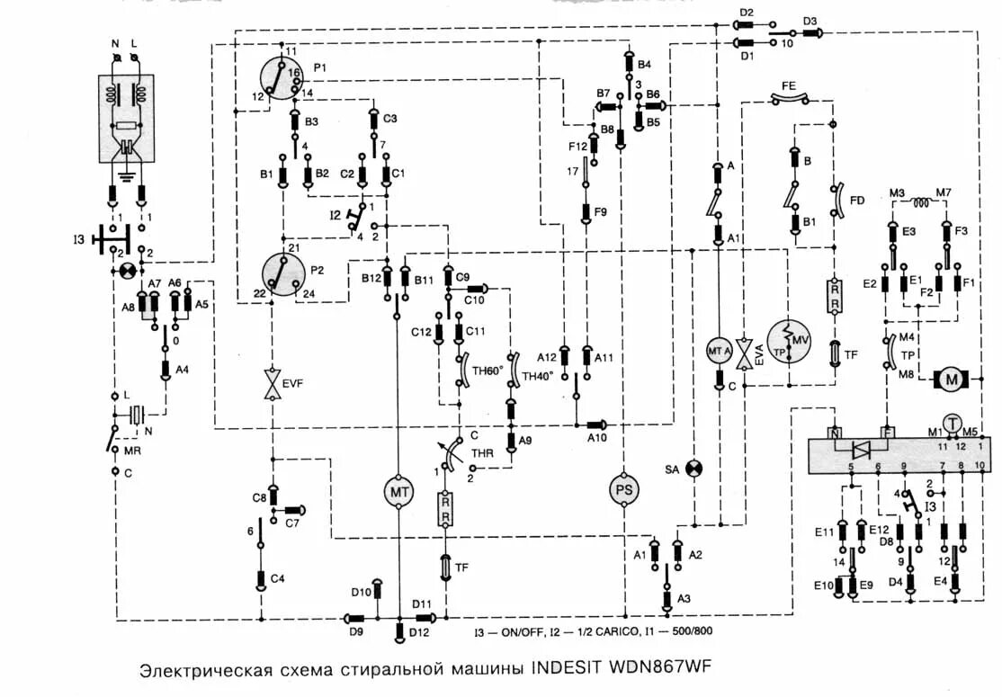 Принципиальная электрическая схема стиральной индезит Схемы стиральных машины "Indesit"