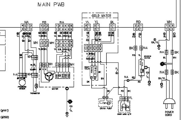 Принципиальная электрическая схема стиральной машине lg СМА LG. модуль 6871EC1044E. схема подключения