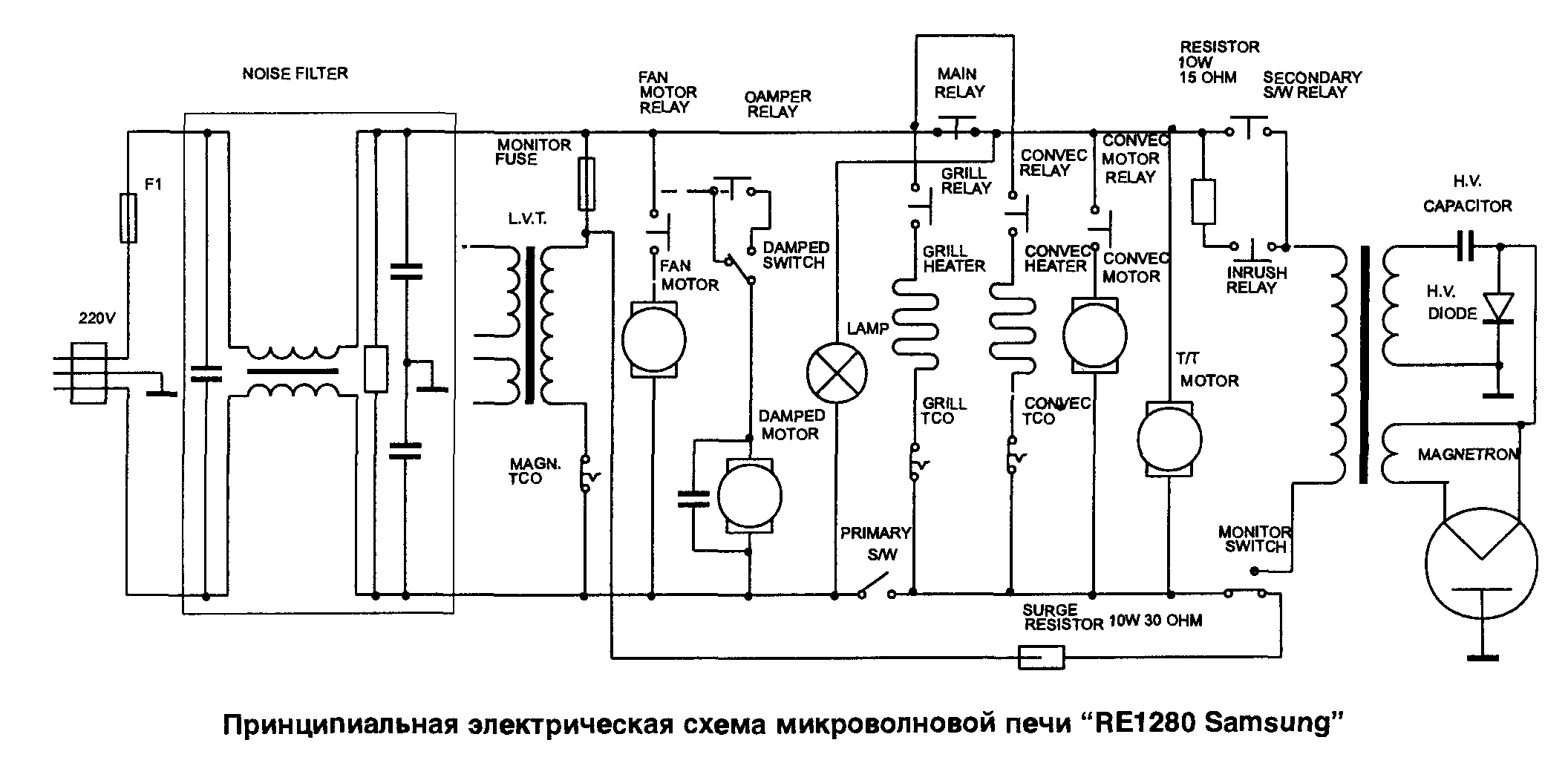 Принципиальная электрическая схема свч панасоник nn sd381s Фотографии МИКРОВОЛНОВКА СХЕМА УПРАВЛЕНИЯ