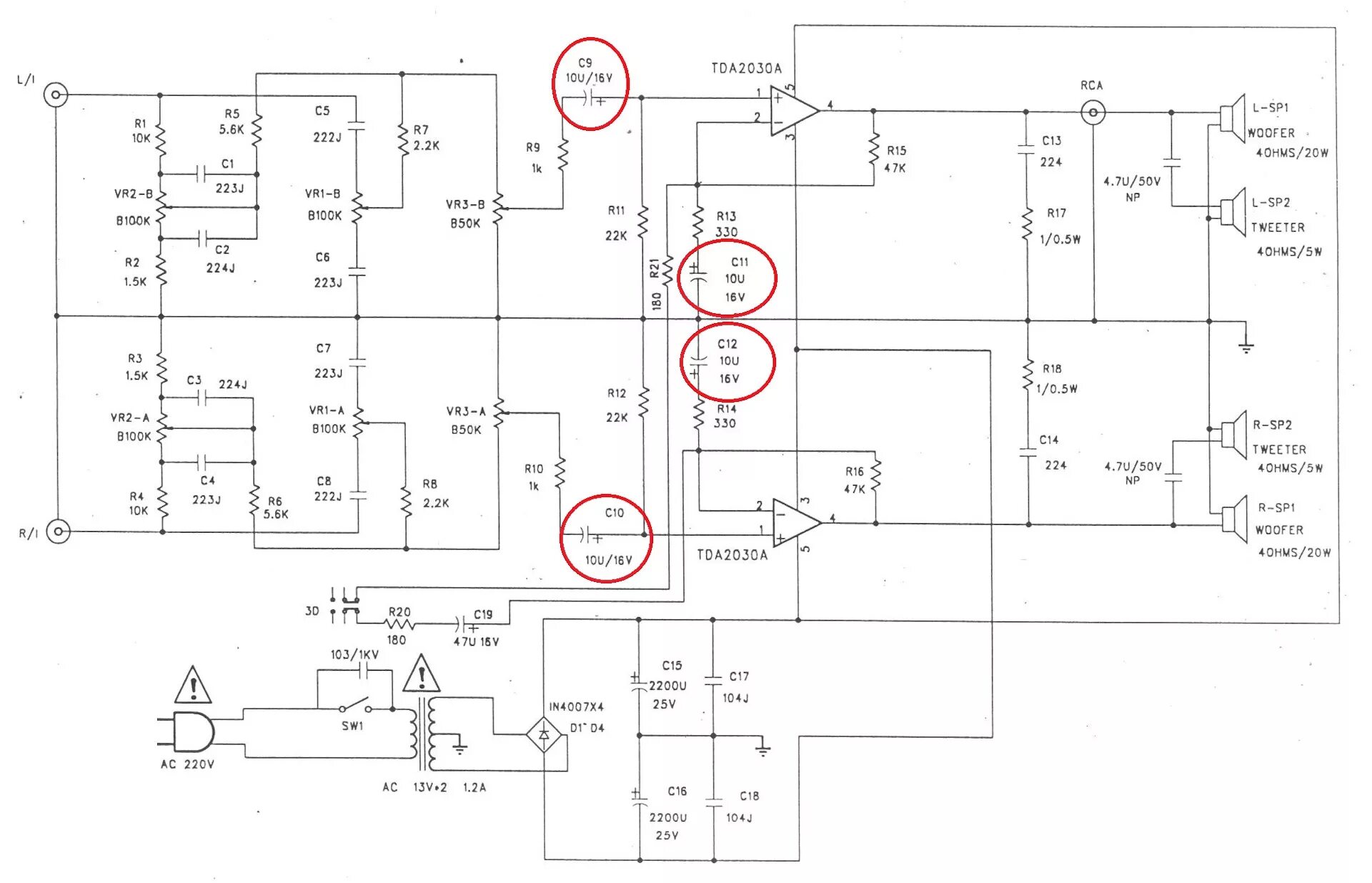 Принципиальная электрическая схема sven sps 910 характеристики Если одна колонка играет тише другой (Sven SPS 611, 702, 820, Dialog W203 и т.д.