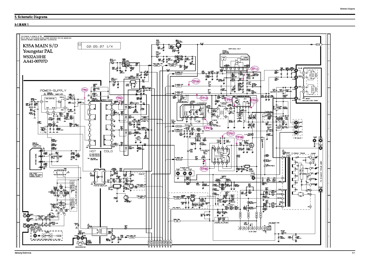 Принципиальная электрическая схема телевизора samsung SAMSUNG N73A UB7W CHASSIS UN46B7100WFXZX LCD TV SM Service Manual download, sche